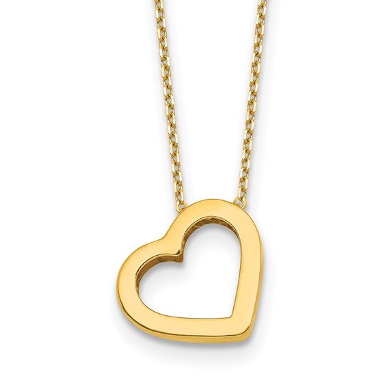 HERCO Gold Open Heart on Chain Necklaces