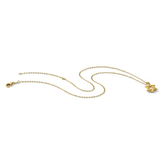 Herco 14K Polished Star of David 16 Inch with 2 Inch Extension Necklace
