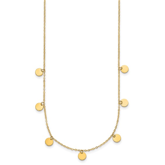 HERCO Gold Circle Dangle Discs on Chain Necklaces