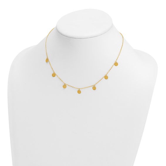 HERCO Gold Circle Dangle Discs on Chain Necklaces