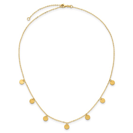 HERCO Gold Circle Dangle Discs on Chain Necklaces