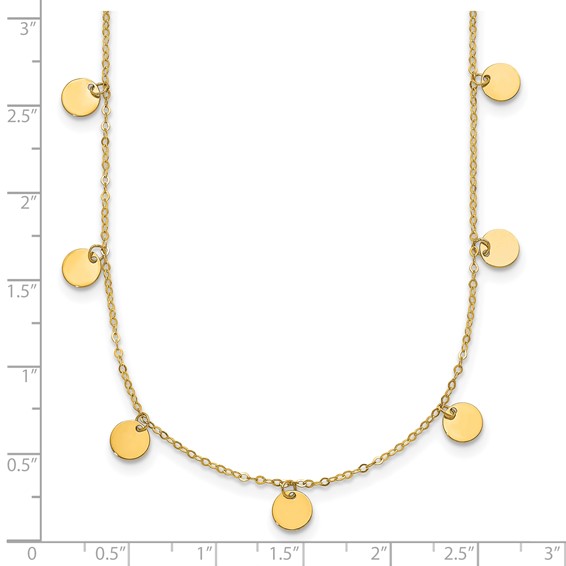 HERCO Gold Circle Dangle Discs on Chain Necklaces