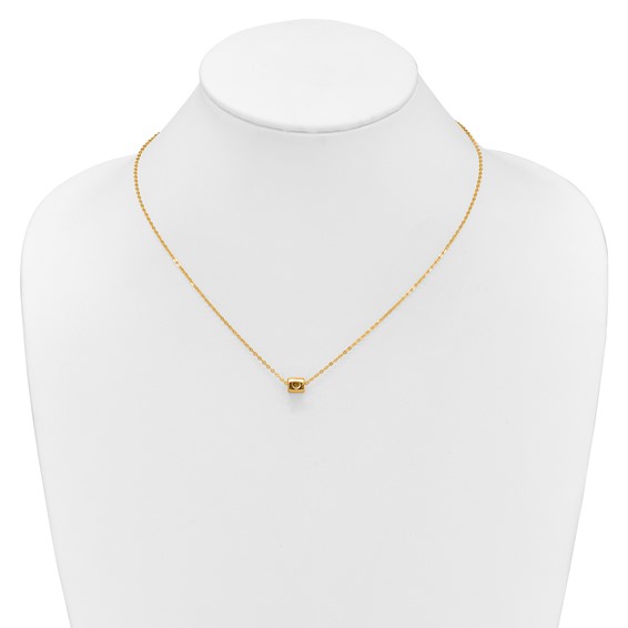 Herco 14K Gold I LOVE YOU with Heart Cube 18 inch Necklace