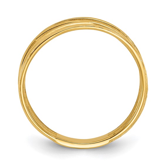 Herco 14K Polished and Diamond-cut Criss Cross Ring