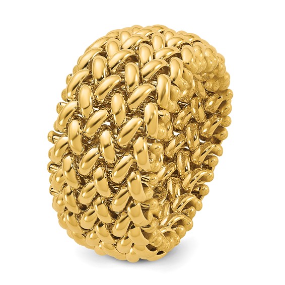 Herco 14K Polished 9.5mm Mesh Ring