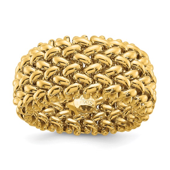 Herco 14K Polished 9.5mm Mesh Ring