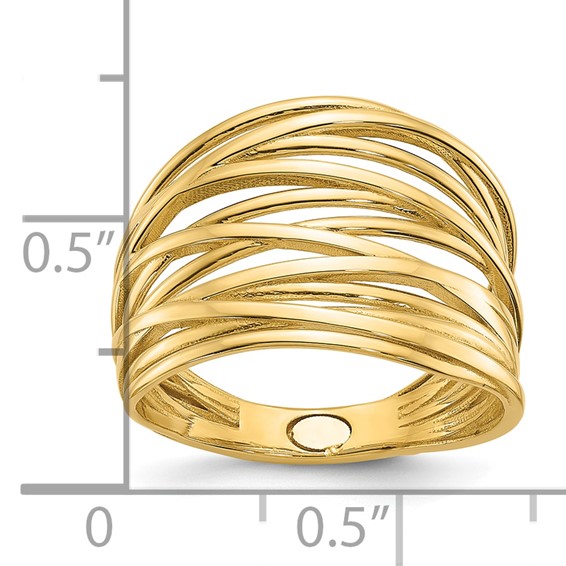 Herco 14K Polished Criss Cross Ring