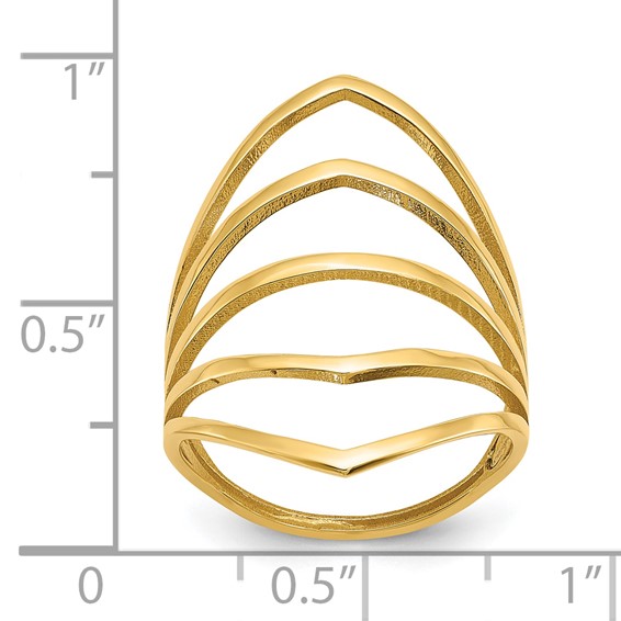 Herco 14K Polished Fancy 5 Bar Ring