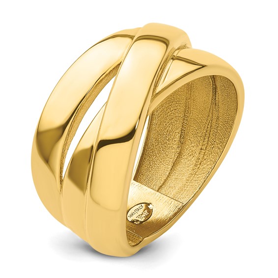 Herco 14K Polished Wide Criss Cross Ring