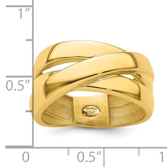 Herco 14K Polished Wide Criss Cross Ring
