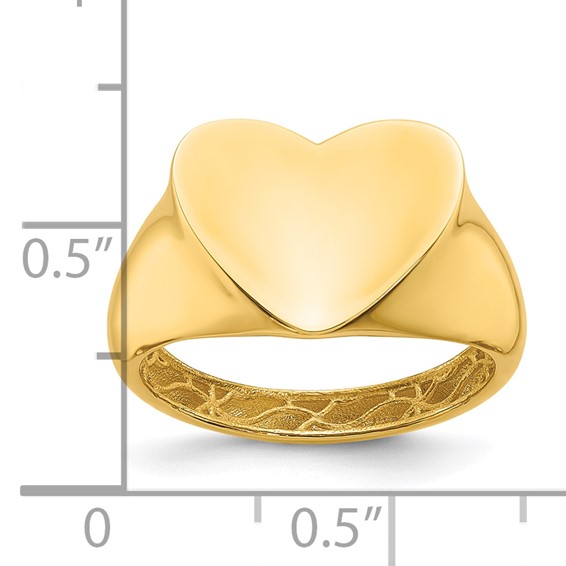 Herco 14K Polished Heart Signet Size 6 Ring