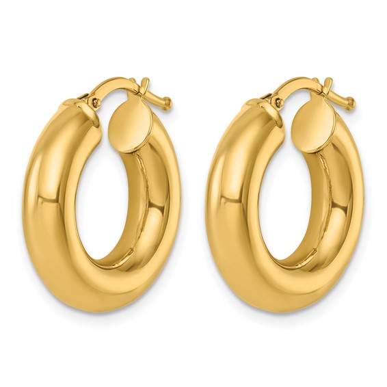 Herco Gold Polished 5.00mm Hoop Earrings