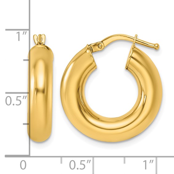 Herco Gold Polished 5.00mm Hoop Earrings