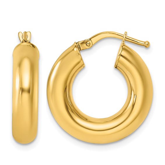 Herco Gold Polished 5.00mm Hoop Earrings