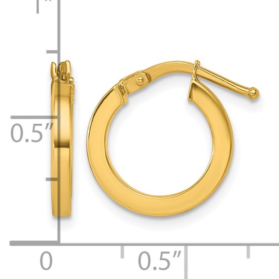 Herco Gold Polished 2.00mm Hoop Earrings