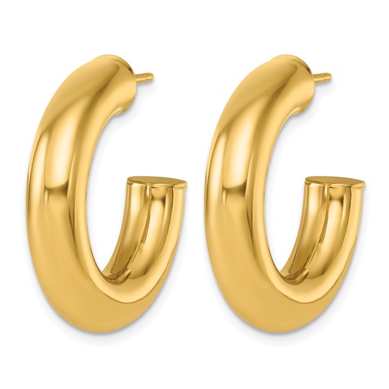 Herco Gold Polished J-Hoop Earrings