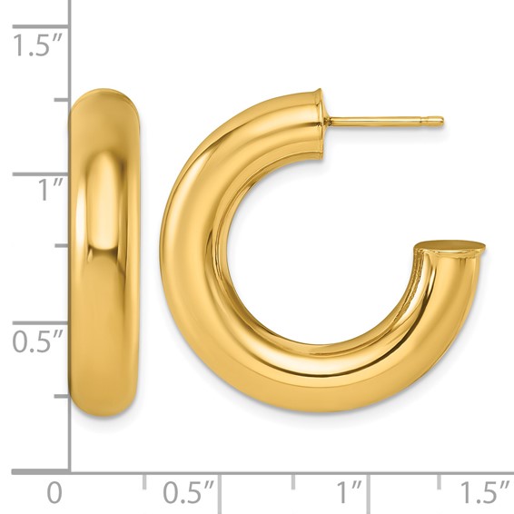 Herco Gold Polished J-Hoop Earrings