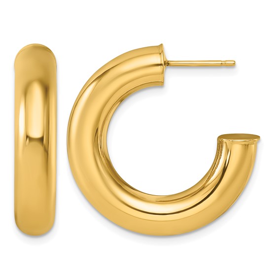 Herco Gold Polished J-Hoop Earrings