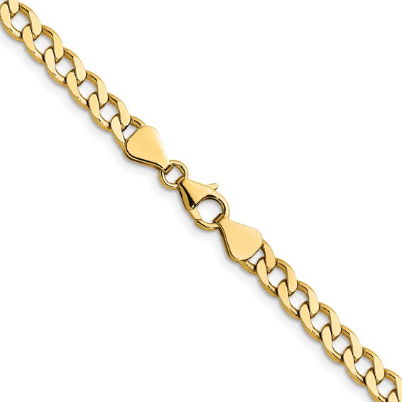 Herco Gold Solid Diamond-Cut Flat Curb Chain