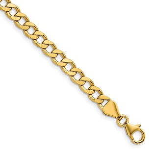 Herco Gold Solid Diamond-Cut Flat Curb Chain