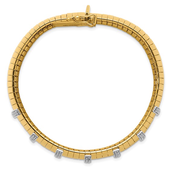 Herco 14K Polished Diamond Wide Band 7.25 inch Bracelet