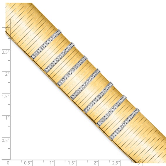 Herco 14K Polished Diamond Wide Band 7.25 inch Bracelet