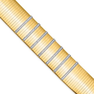 Herco 14K Polished Diamond Wide Band 7.25 inch Bracelet