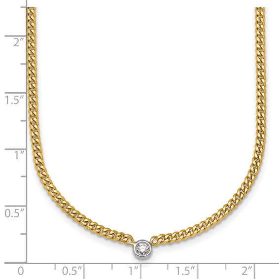 HERCO Gold Curb Chain Necklaces with Diamond