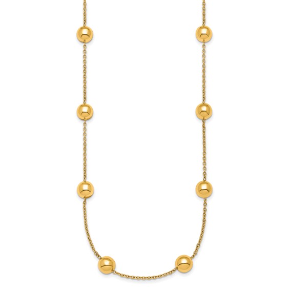 HERCO Gold Link Necklaces with 8mm Yellow Beads