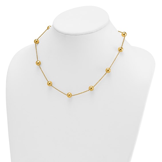 HERCO Gold Link Necklaces with 8mm Yellow Beads