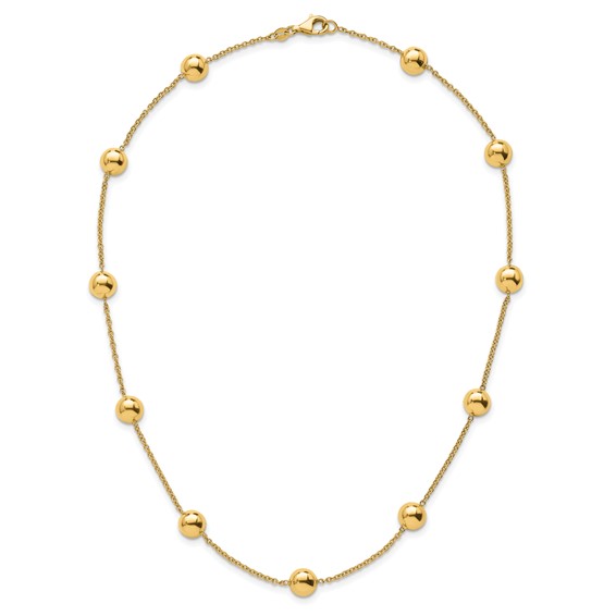 HERCO Gold Link Necklaces with 8mm Yellow Beads