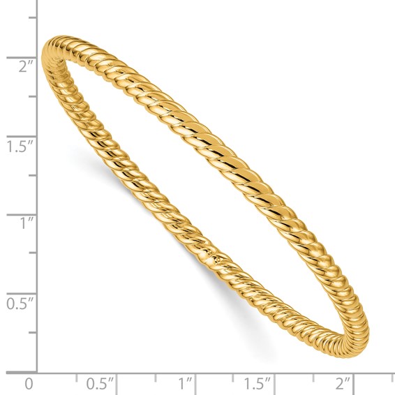 Herco 14K Polished and Twisted Slip On Bangles