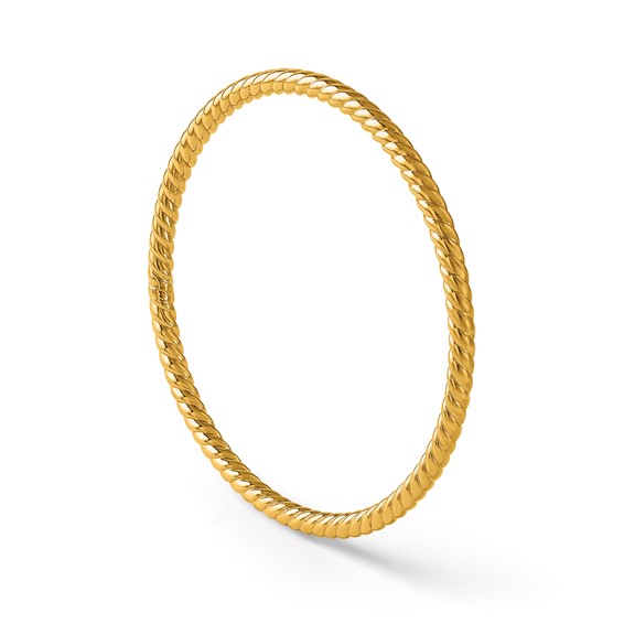 Herco 14K Polished and Twisted Slip On Bangles