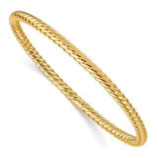 Herco 14K Polished and Twisted Slip On Bangles