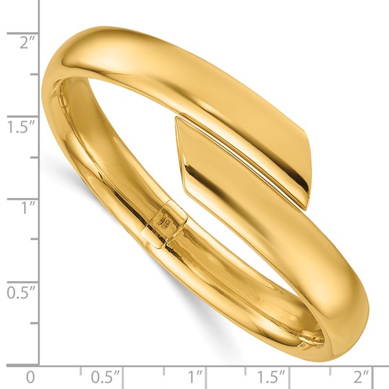 Herco 14K Polished Bypass Hinged Bangle