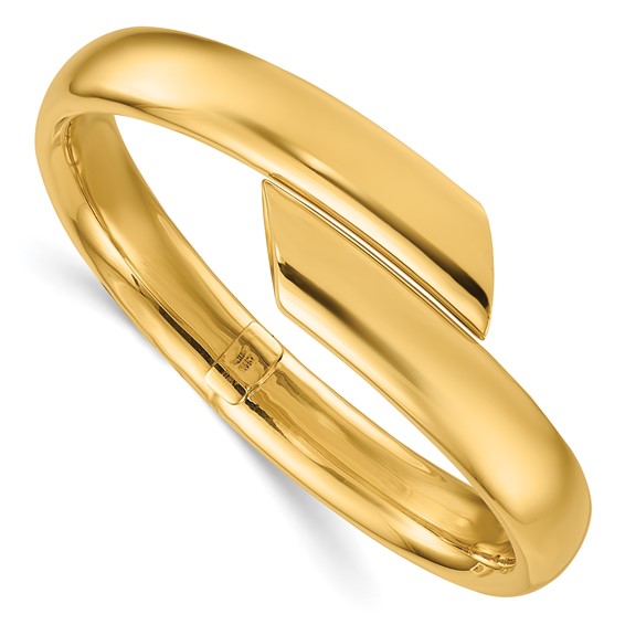 Herco 14K Polished Bypass Hinged Bangle