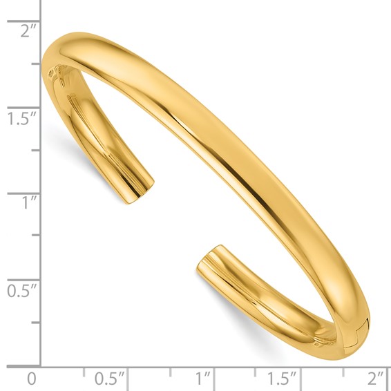 Herco 14K Polished 6mm Hinged Cuff Bangles