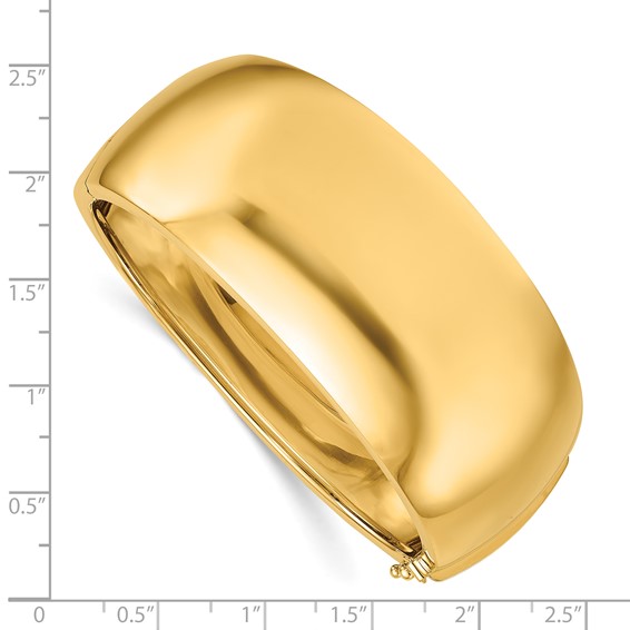 Herco 14K Polished Wide 29.5mm Tapered Hinged Bangle