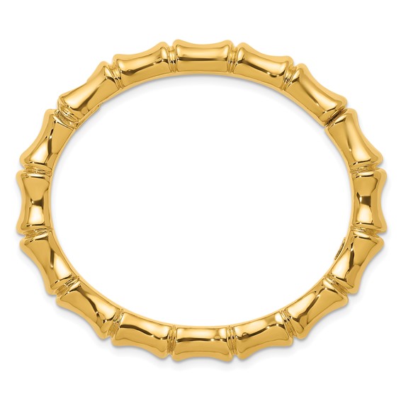 Herco Gold Polished Bamboo Hinged Bangles