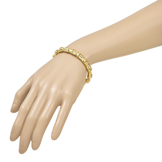 Herco Gold Polished Bamboo Hinged Bangles