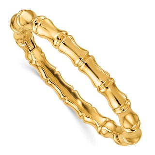 Herco Gold Polished Bamboo Hinged Bangles