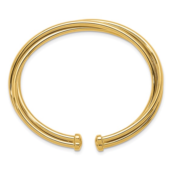 Herco 14K Polished Intertwined Flexible Cuff Bangle