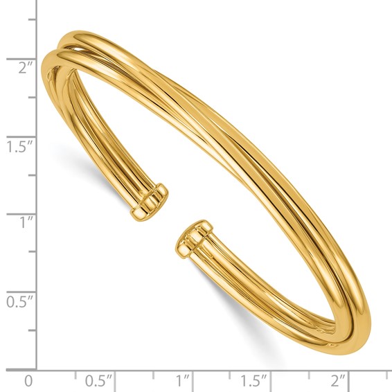 Herco 14K Polished Intertwined Flexible Cuff Bangle
