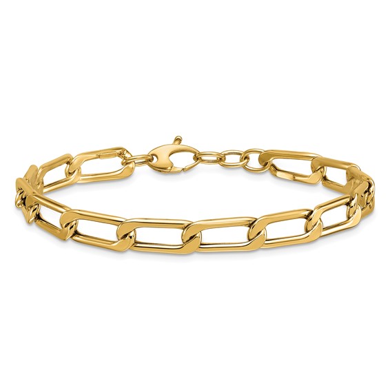 HERCO Gold Polished Elongated Curb Link Chain Bracelets