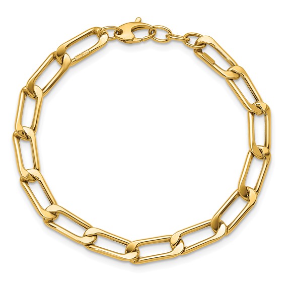 HERCO Gold Polished Elongated Curb Link Chain Bracelets