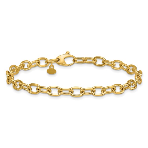 Herco 14K Polished 5.25mm Solid Cable Chain Bracelets