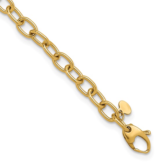 Herco 14K Polished 5.25mm Solid Cable Chain Bracelets