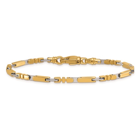 Herco 14K Two-tone Polished Fancy Bar Link Bracelet