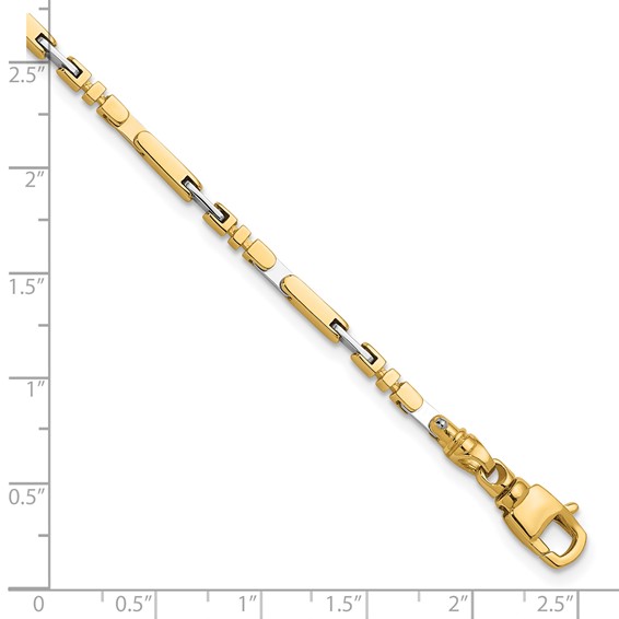 Herco 14K Two-tone Polished Fancy Bar Link Bracelet