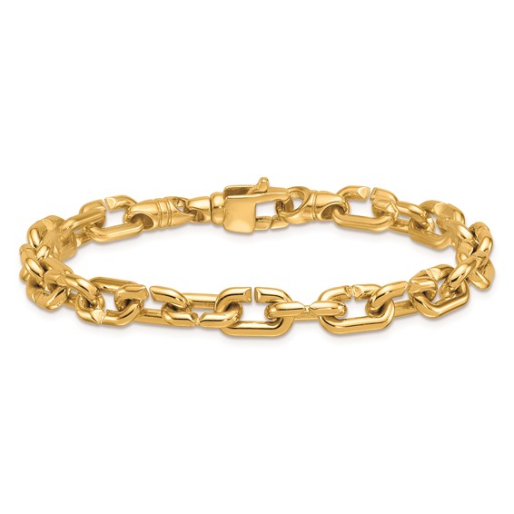 Herco 14K Polished Fancy 7.4mm Notched Cable Chain Bracelet